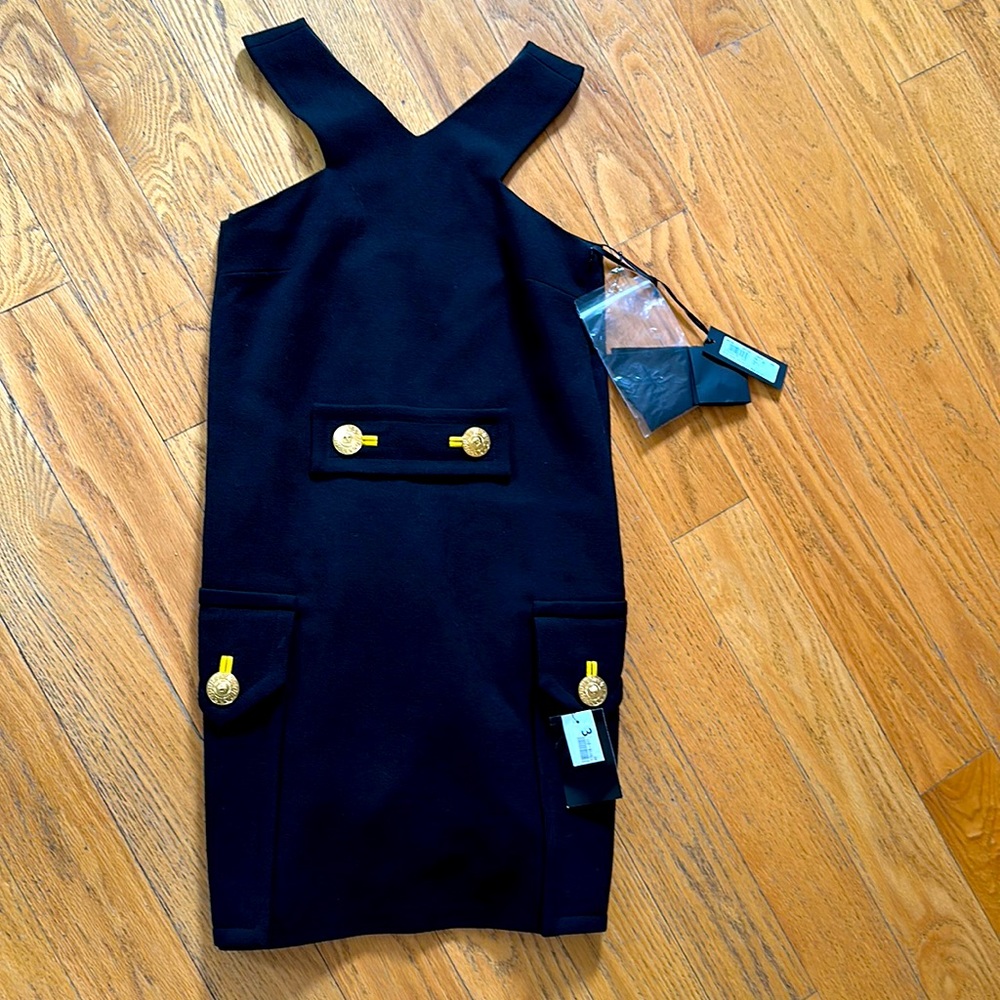 Authentic Versace Dress New With Tags and extra button. 100% crepe wool w Silk - Picture 1 of 8